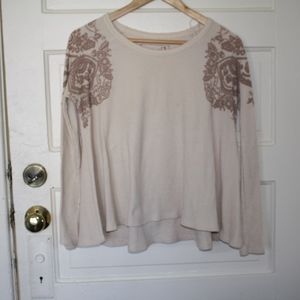 Free People Printed Waffle Knit Thermal